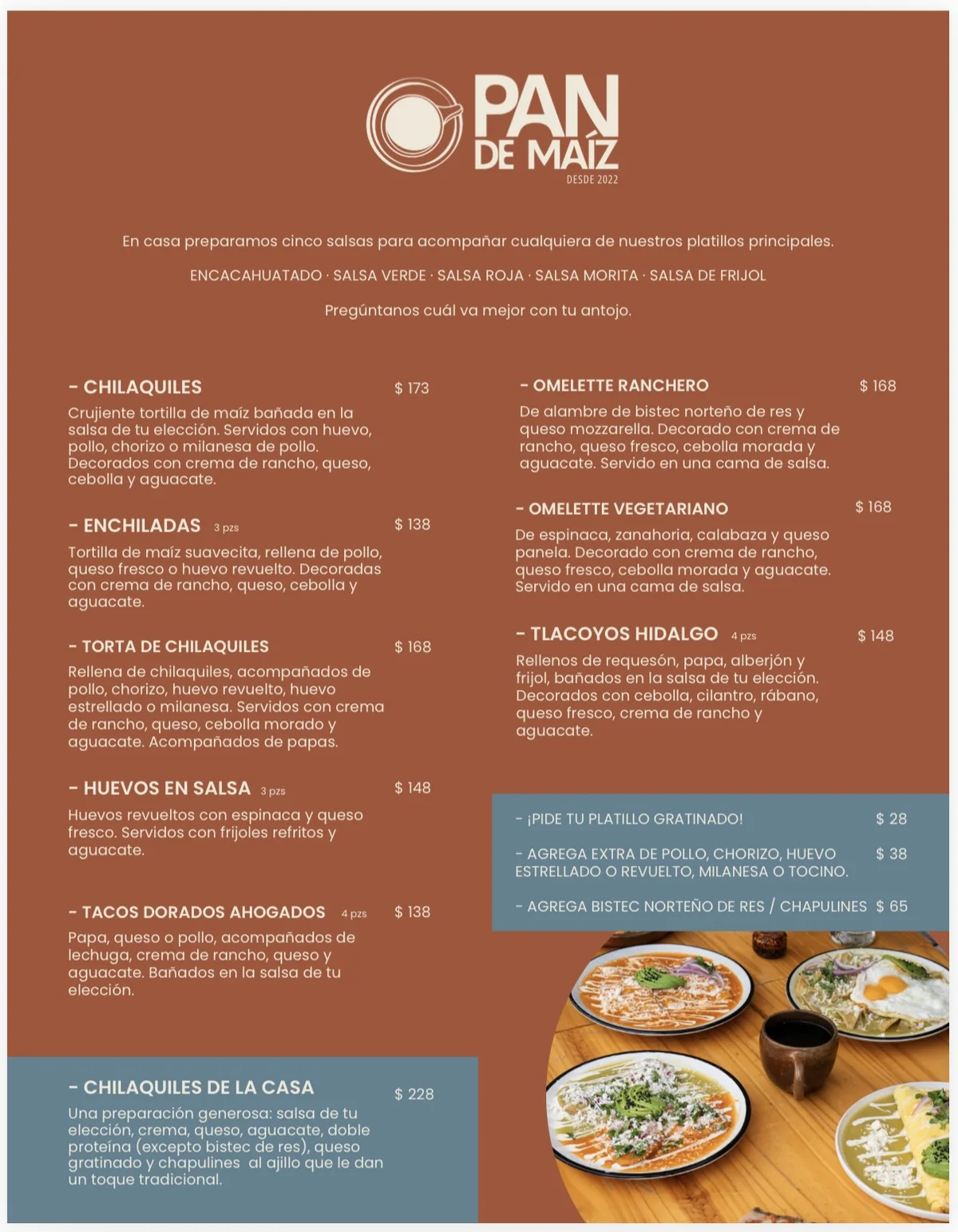 Menú de Pan de Maíz